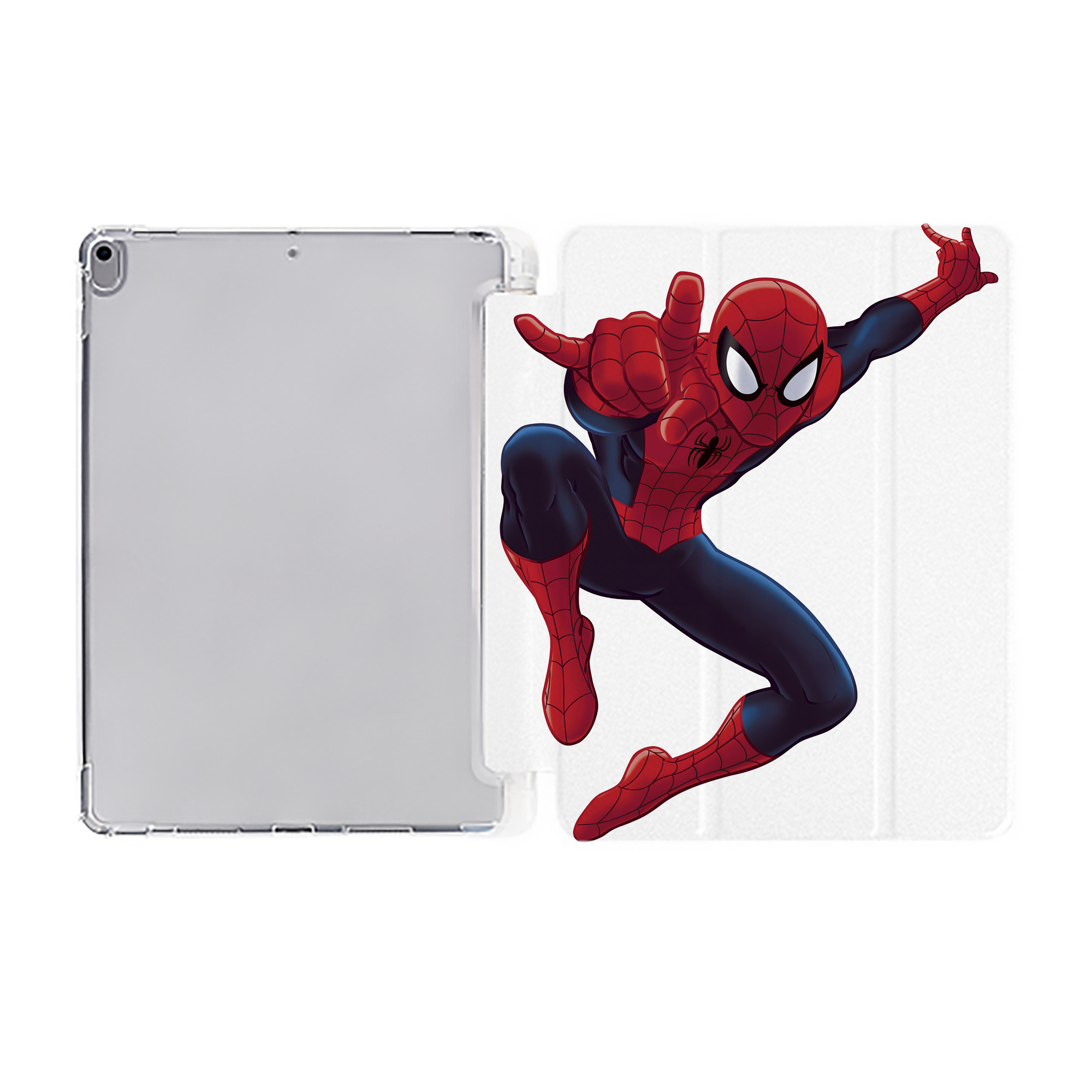 （画像用） Spider Man スパイダーマン IPad ケース ペン収納付き 三つ折りスタンド PUレザー×シリコン 対応機種9.5/10.5/10.9インチ